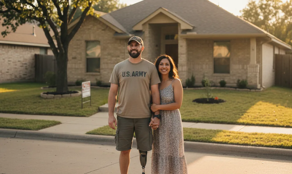 Hopeful veteran couple looking at new home.
