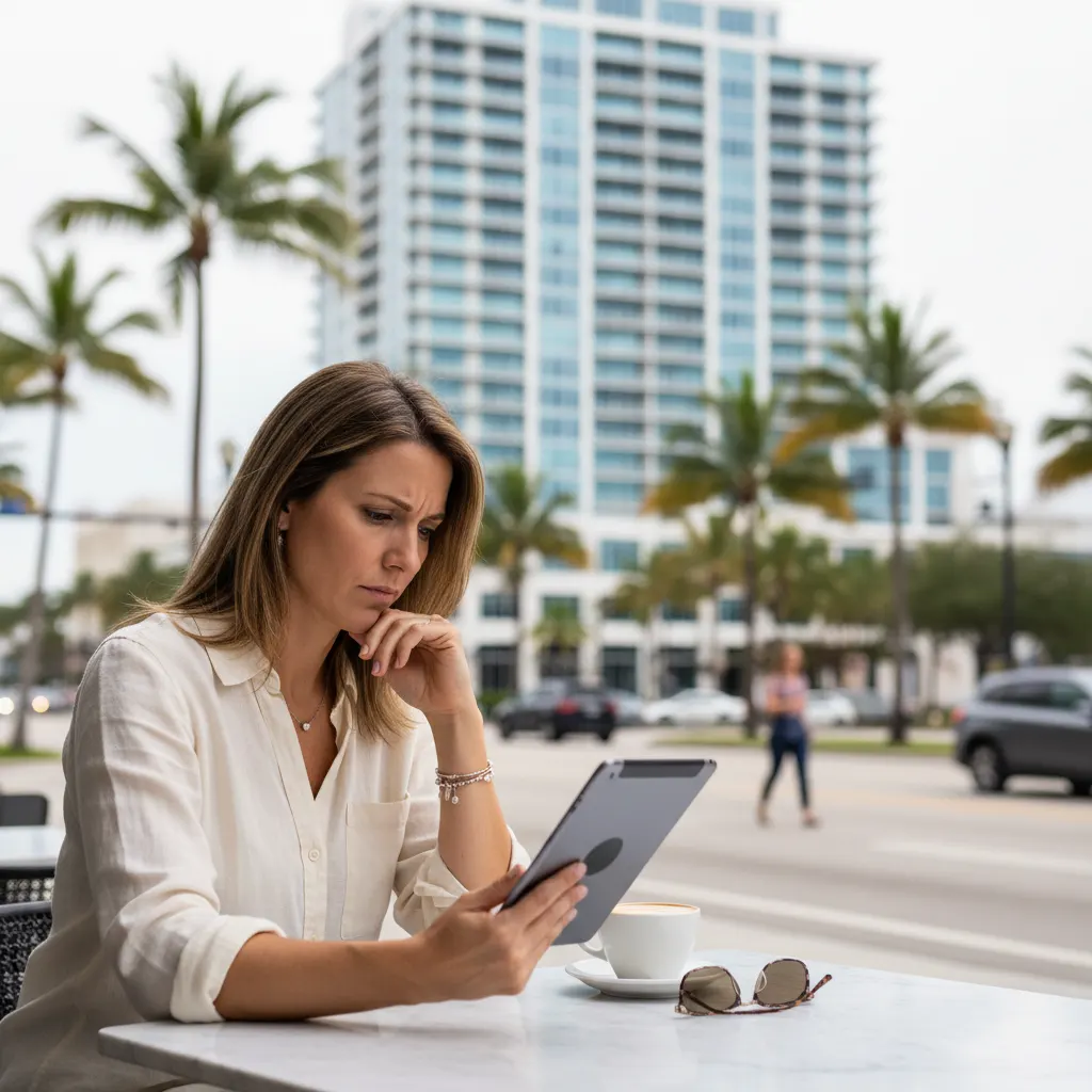 Couple reviewing mortgage documents for a non-warrantable condo