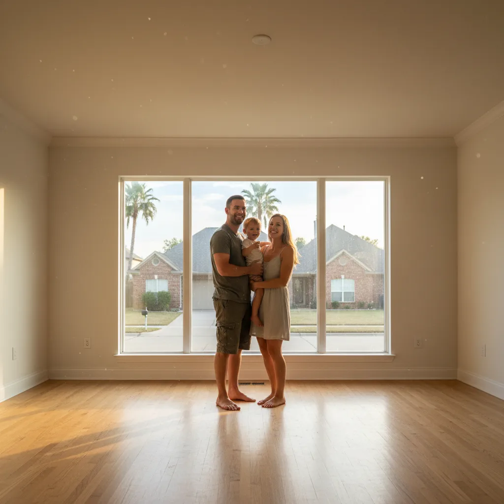 A happy couple celebrating achieving homeownership through a VA loan.