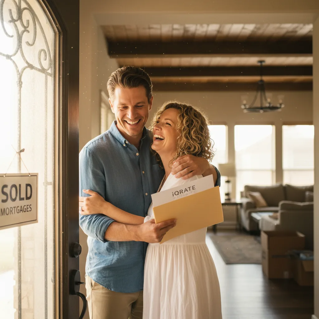 Business owner reviewing financial documents for a mortgage in Houston.