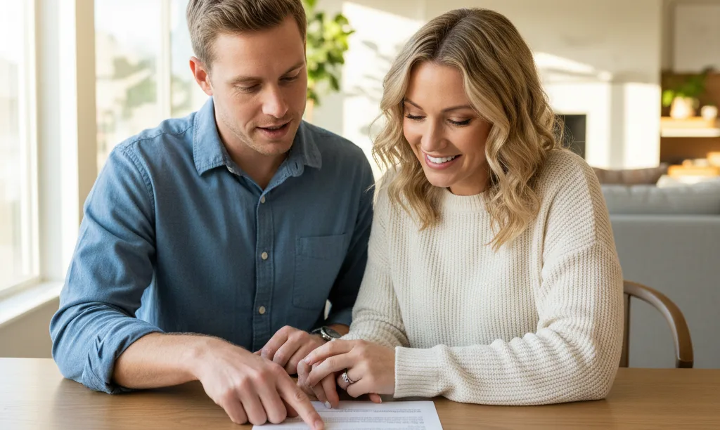 Couple reviewing home equity analysis from iQRATE Mortgages.