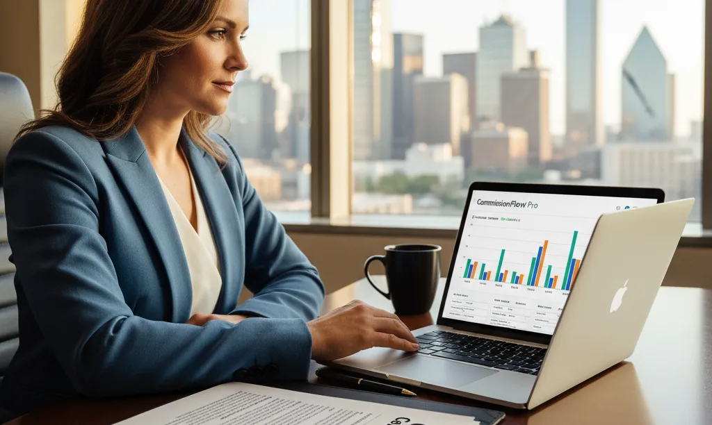 Confident Texas broker reviewing reliable mortgage pipeline.