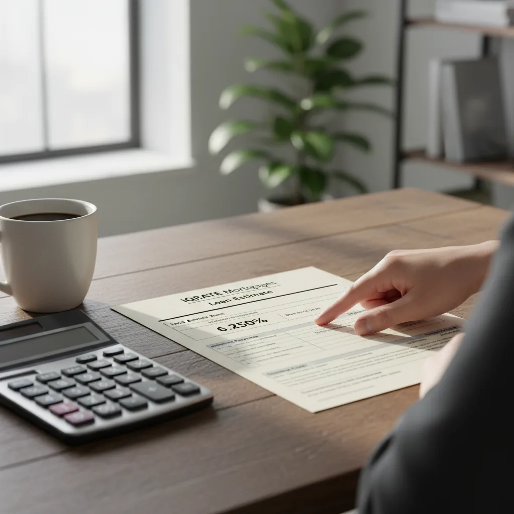 A calculator and house keys on a blueprint, symbolizing mortgage calculations