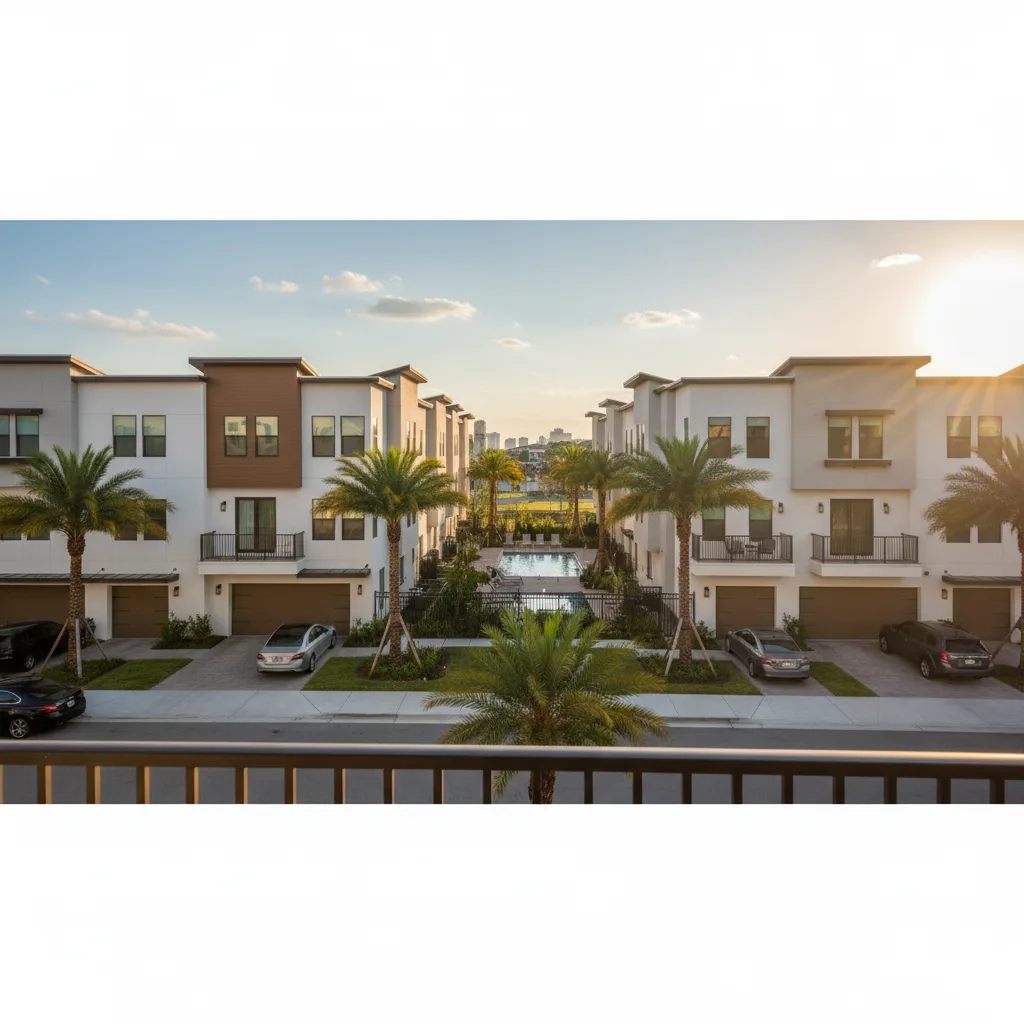 A modern home in a sunny Florida neighborhood.
