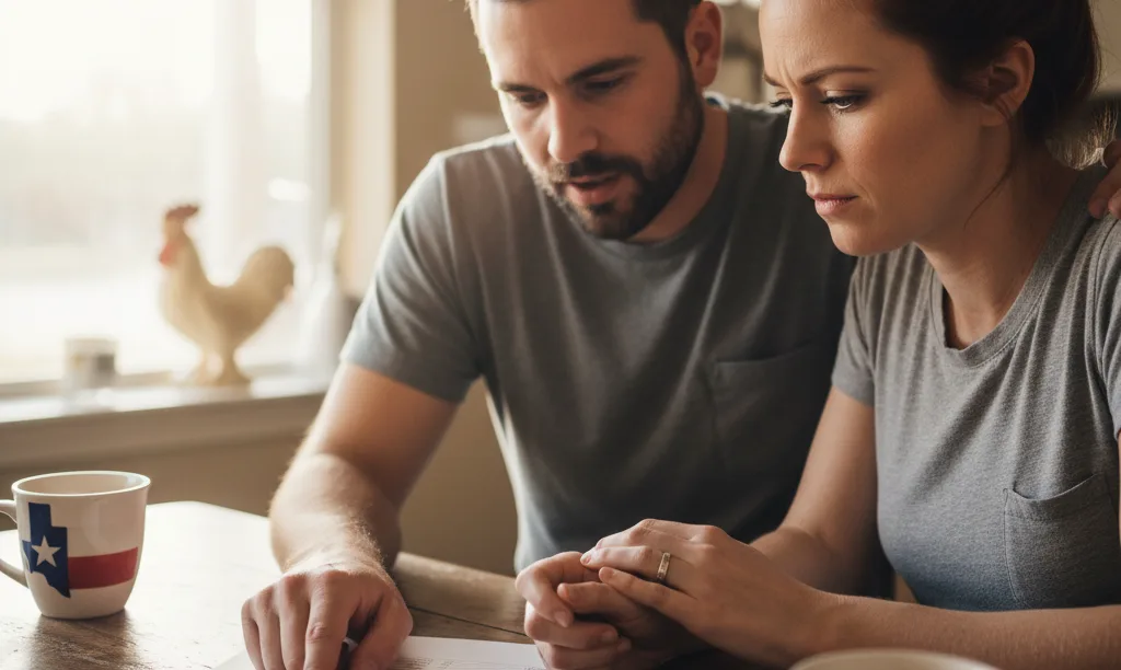 Veteran couple reviewing an iQRATE Mortgages document.