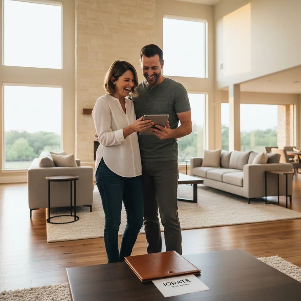 Business owner organizing financial documents for a mortgage application.