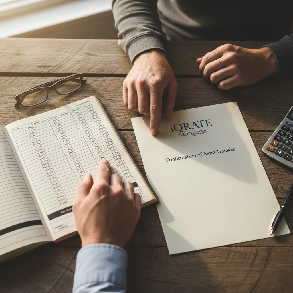 Analyzing a company's financial health on a laptop for a jumbo loan.