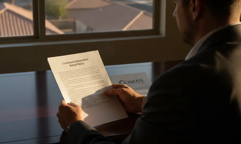 Investor reviewing HOA rental rules in Las Vegas.