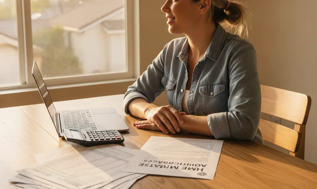 California gig worker organizing 1099 income paperwork.