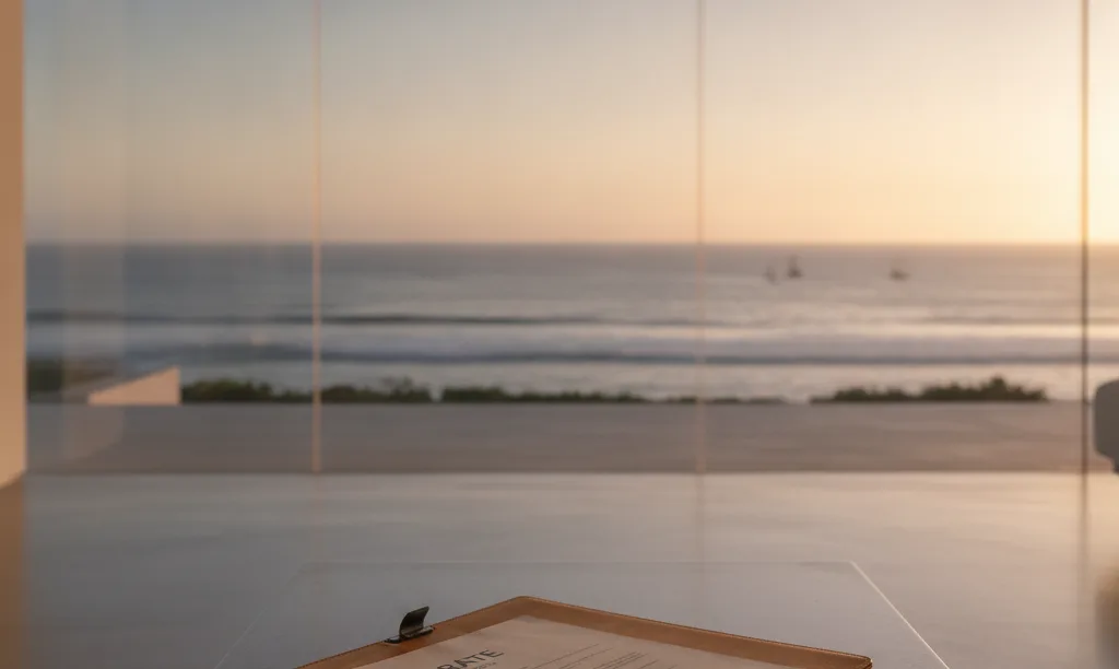 Private luxury La Jolla home with mortgage documents.