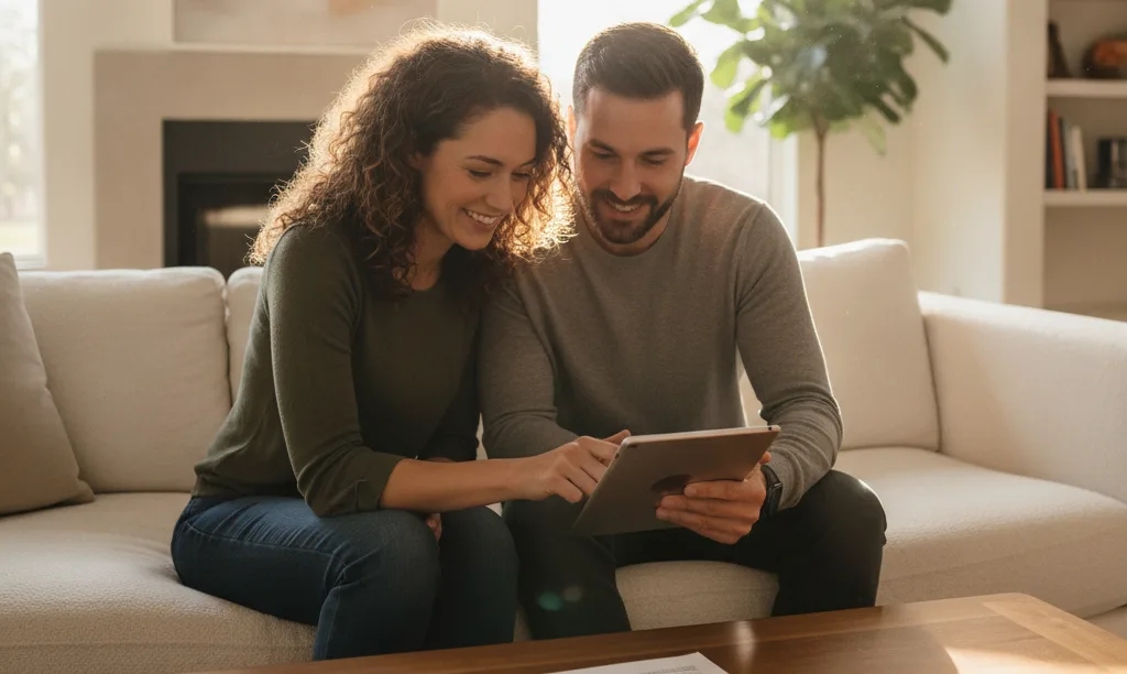 Couple discovering FHA loan options in Houston.