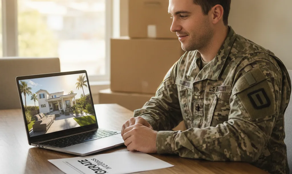 Military member taking a virtual home tour