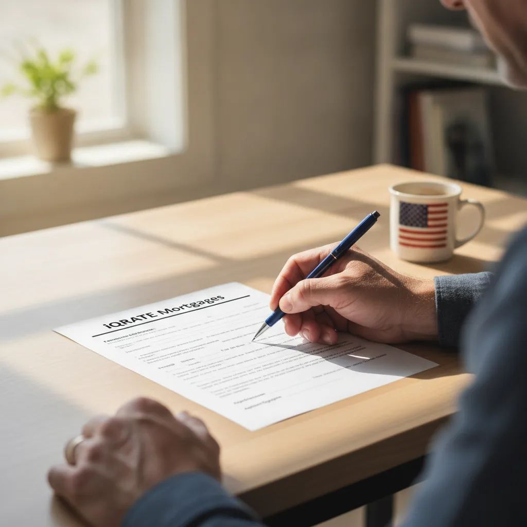 Couple reviewing VA loan assumption documents with a mortgage advisor.