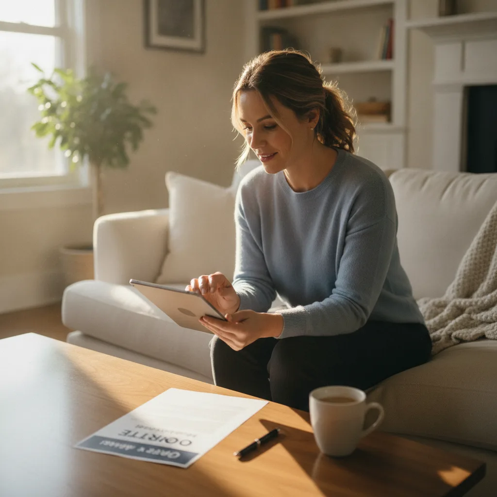Mortgage underwriter reviewing documents to calculate debt-to-income ratio.