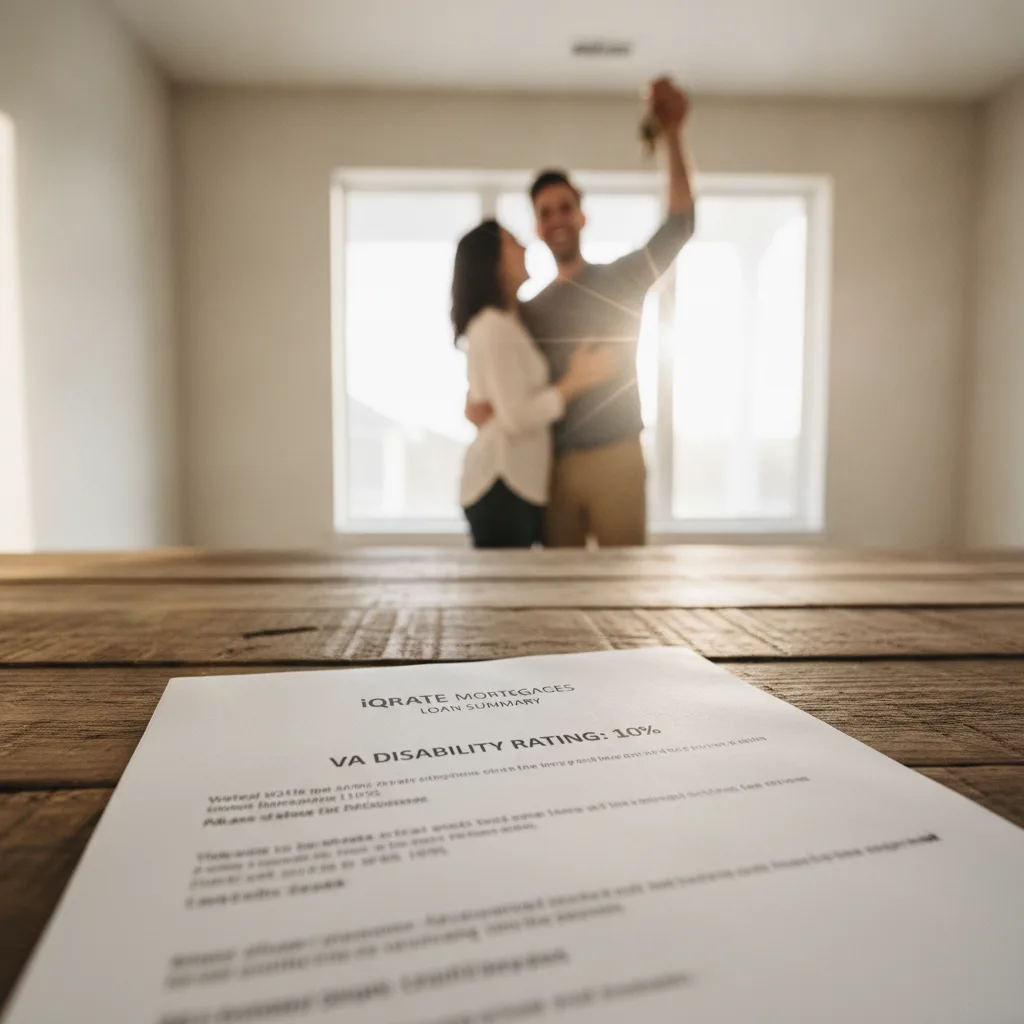 Military family reviewing documents for their VA loan application.