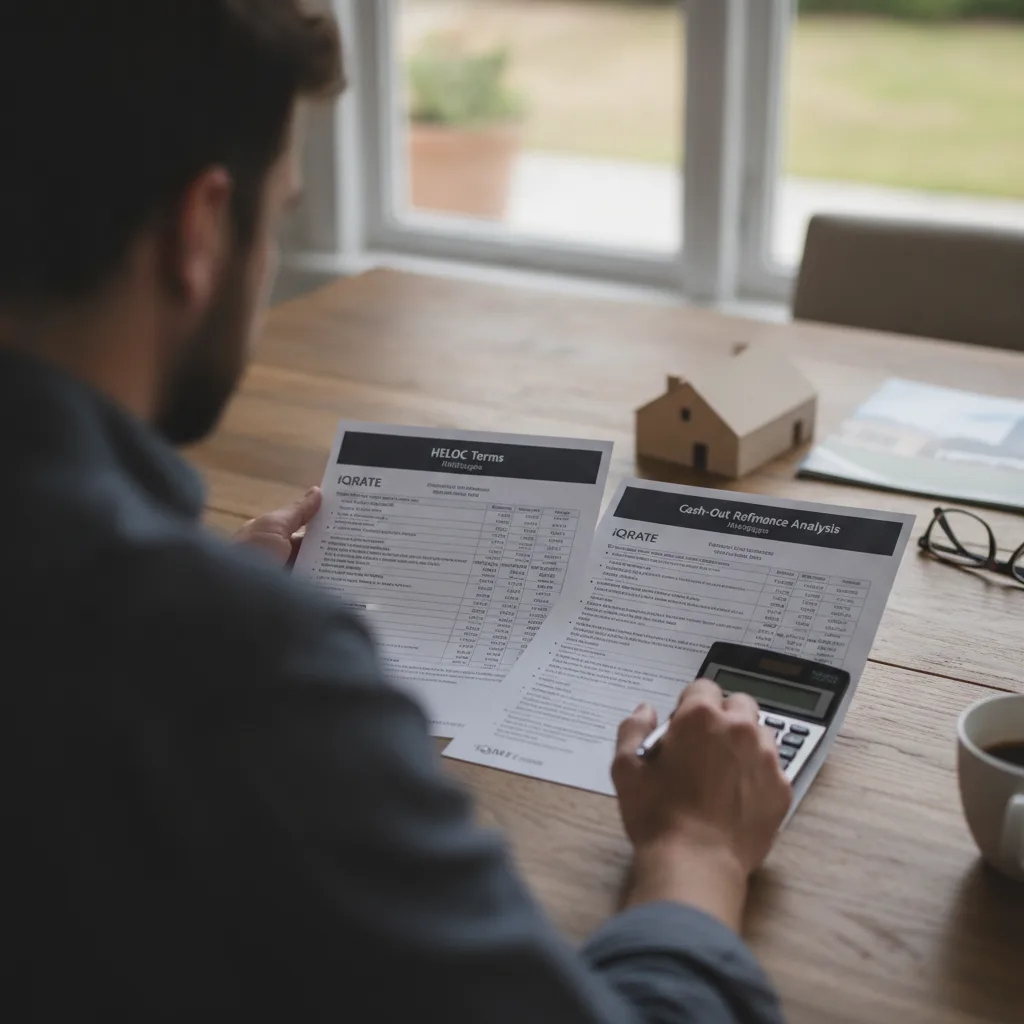An infographic showing the difference in closing costs between a HELOC and a cash-out refinance