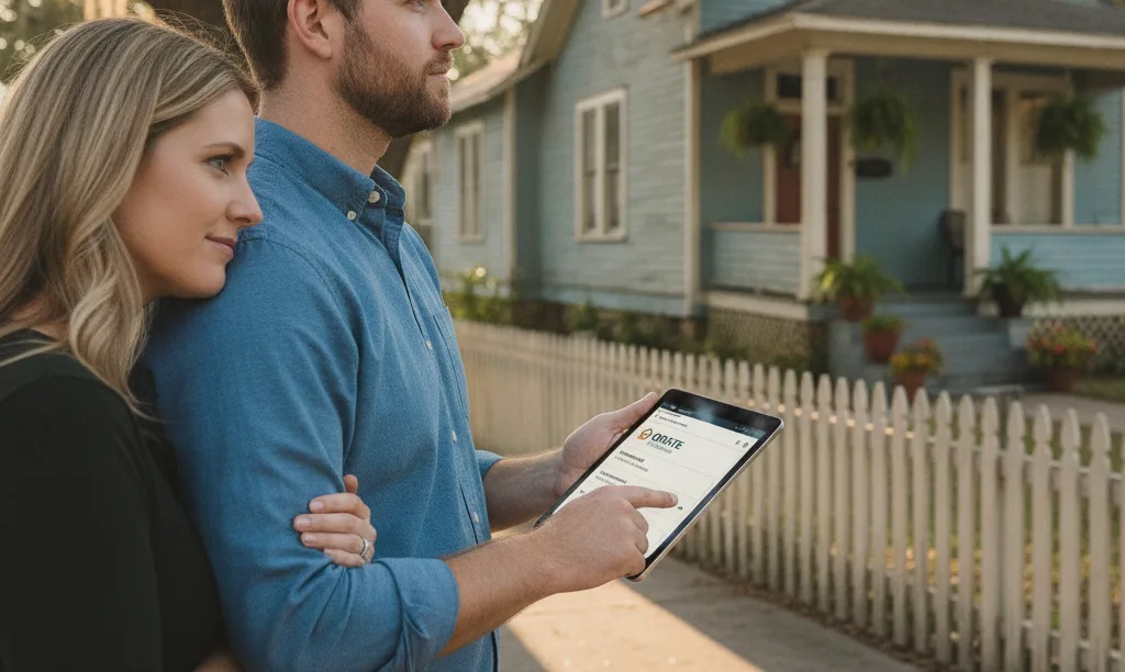 Couple considering an older Florida home with iQRATE Mortgages.