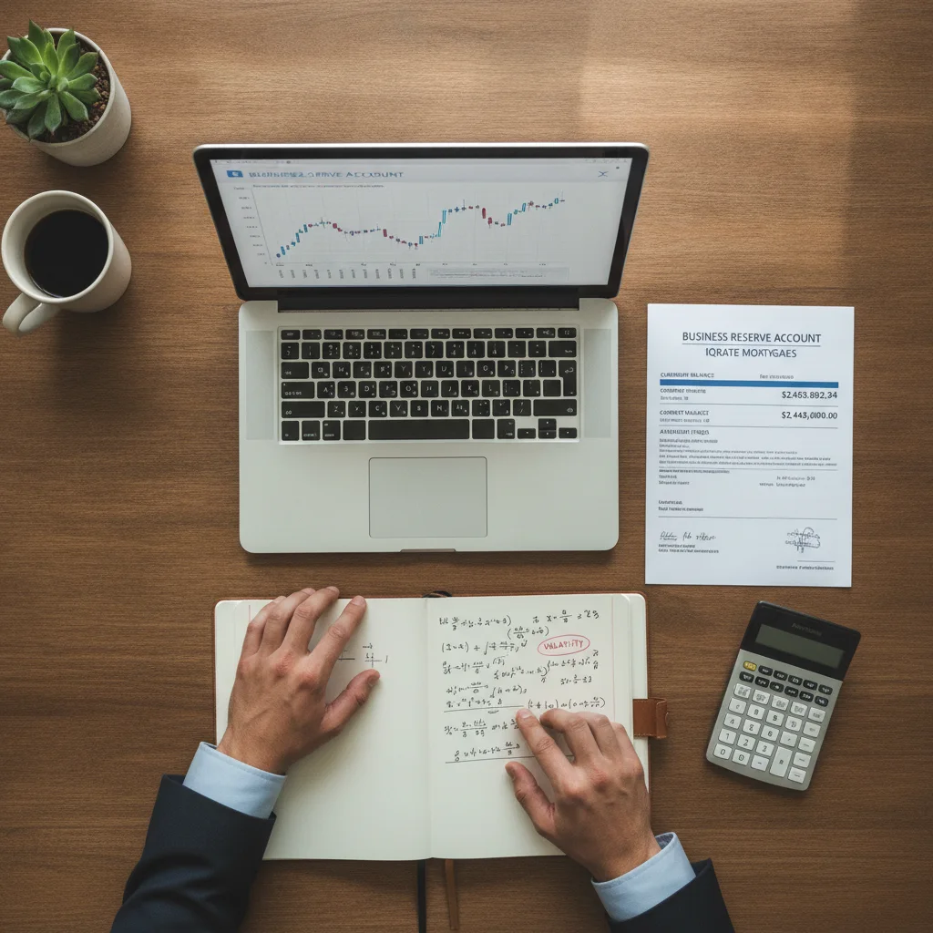 Creative professional managing finances for a mortgage application.