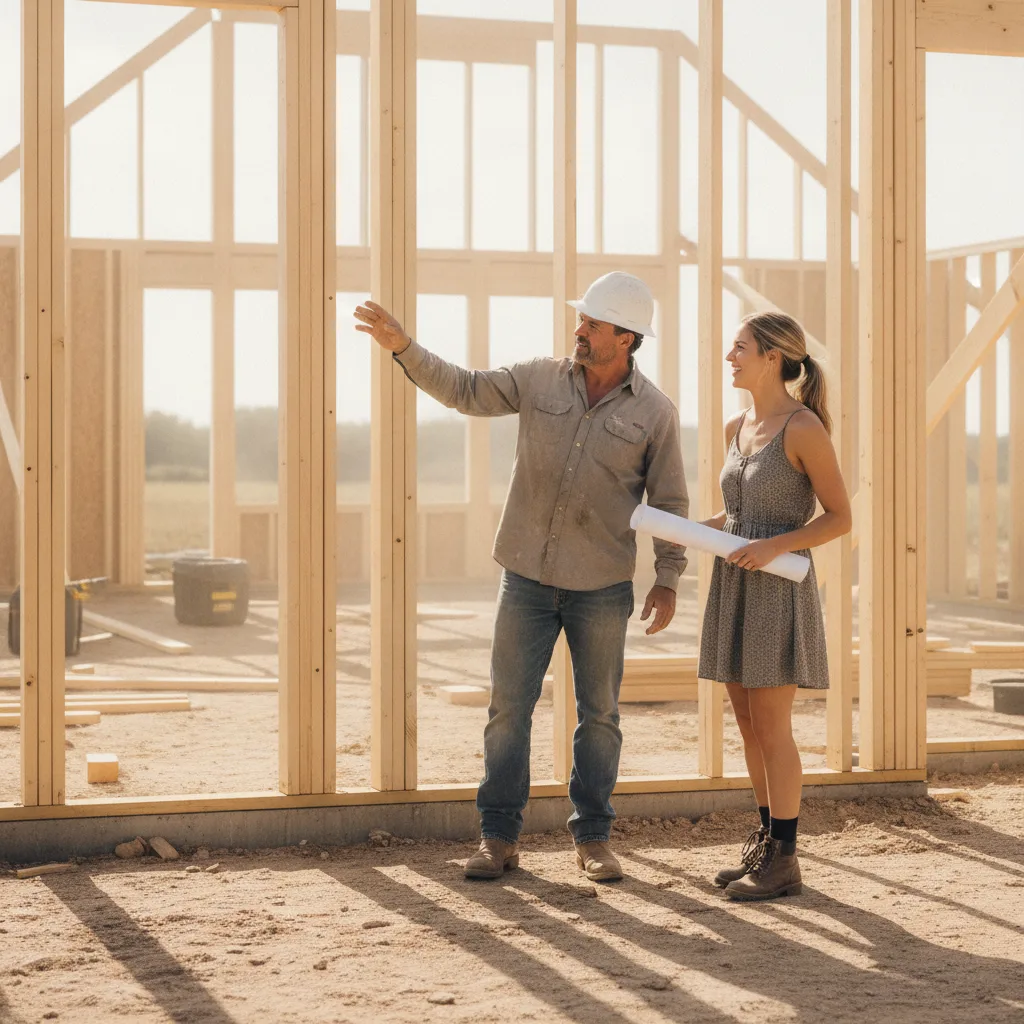 Architectural blueprints for a one-time close construction loan home