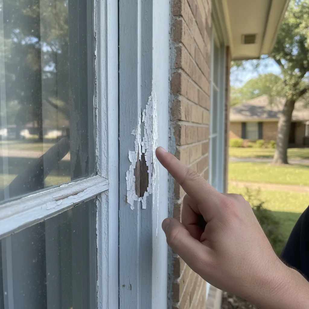 A contractor repairing a wooden porch, a common fix for VA appraisals.