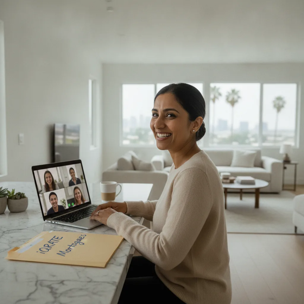 Self-employed professional organizing financial documents for a mortgage application.