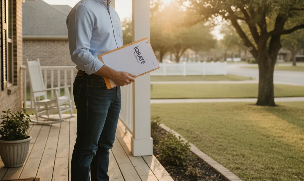 Veteran enjoying his new Texas home porch.
