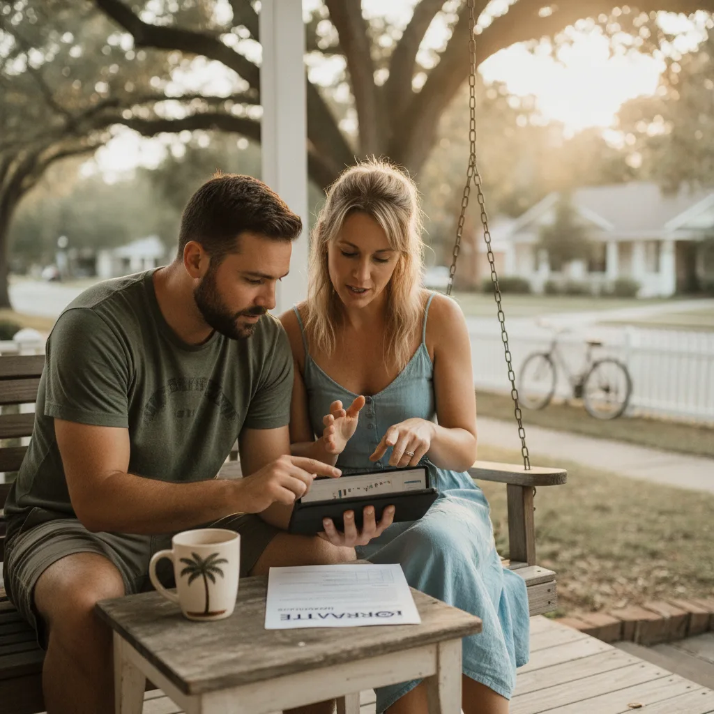 Veteran reviewing home loan paperwork