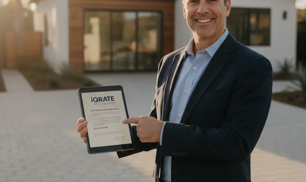 Investor reviews iQRATE Mortgages loan on tablet