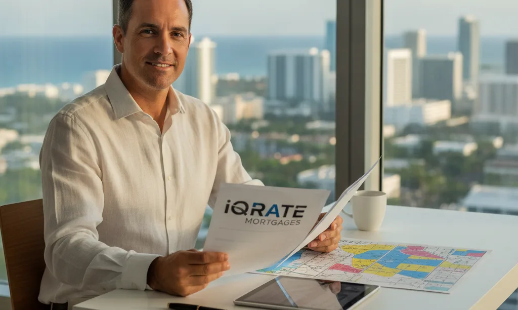 Investor reviews iQRATE Mortgages loan documents in Miami.