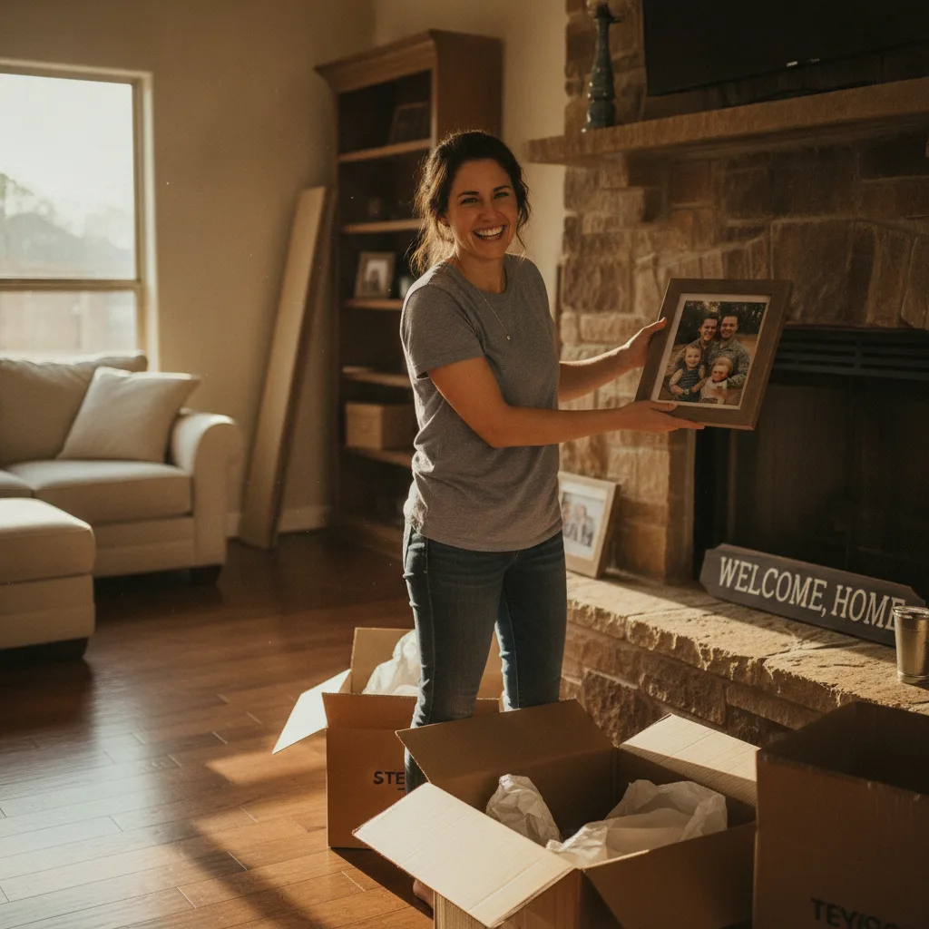 Military service member and family reviewing VA home loan documents.