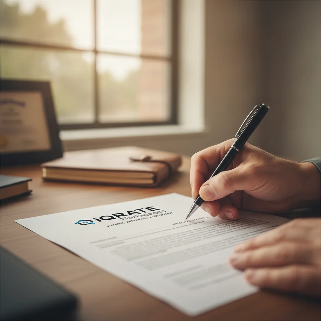 Couple discussing financial documents for a home refinance.