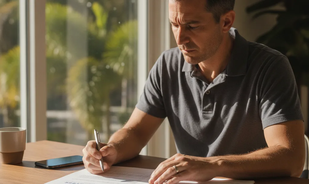 Person reviewing iQRATE Mortgages loan options in Florida.