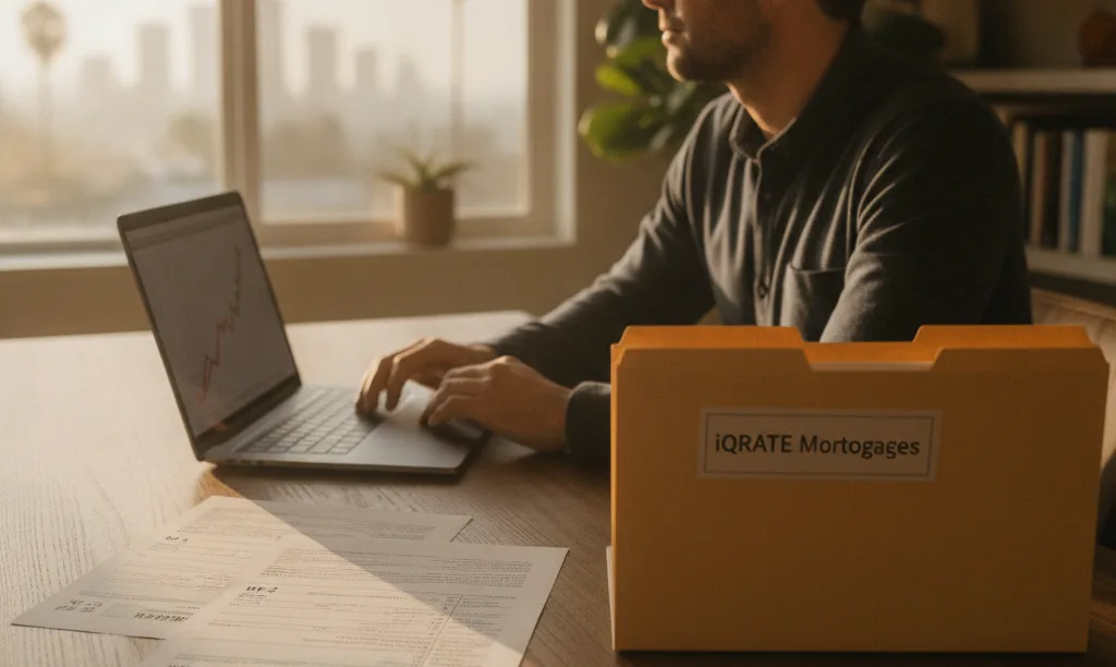 Person planning mortgage application with W-2 and 1099.