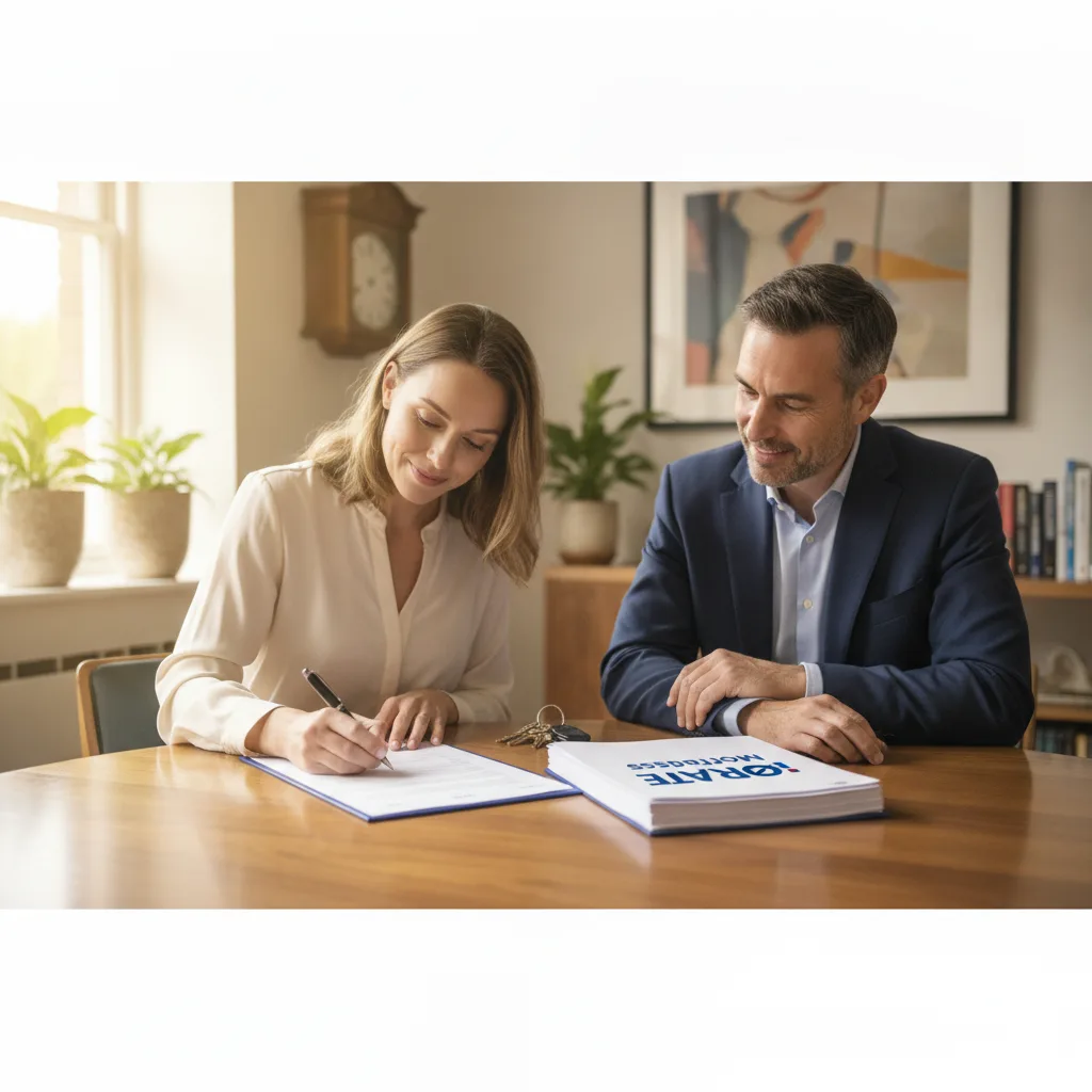 Mortgage underwriter reviewing a loan application file