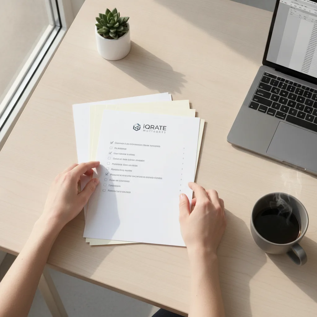 Real estate documents being reviewed for a pre-certified home.