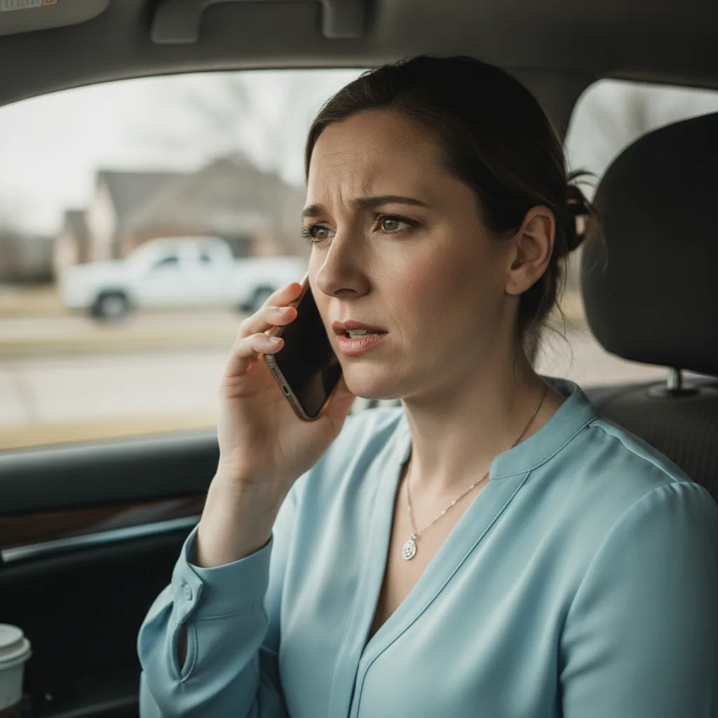 A real estate agent looking stressed over financial forecasts.