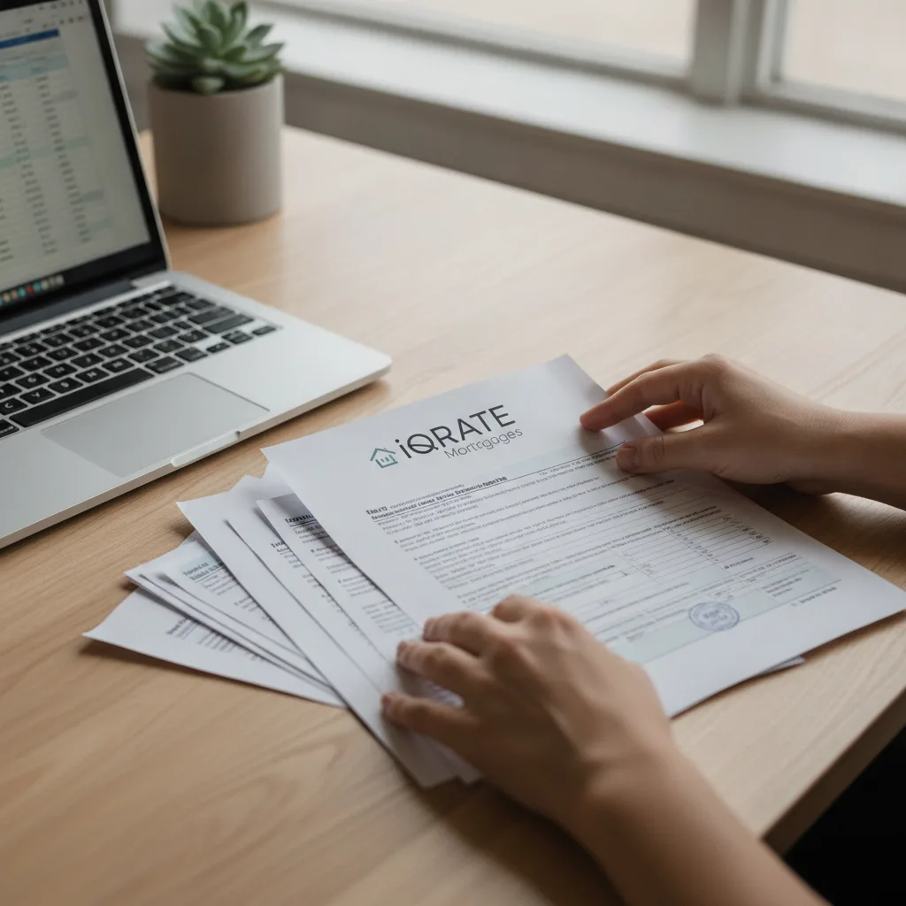 Couple reviewing mortgage documents for their new home