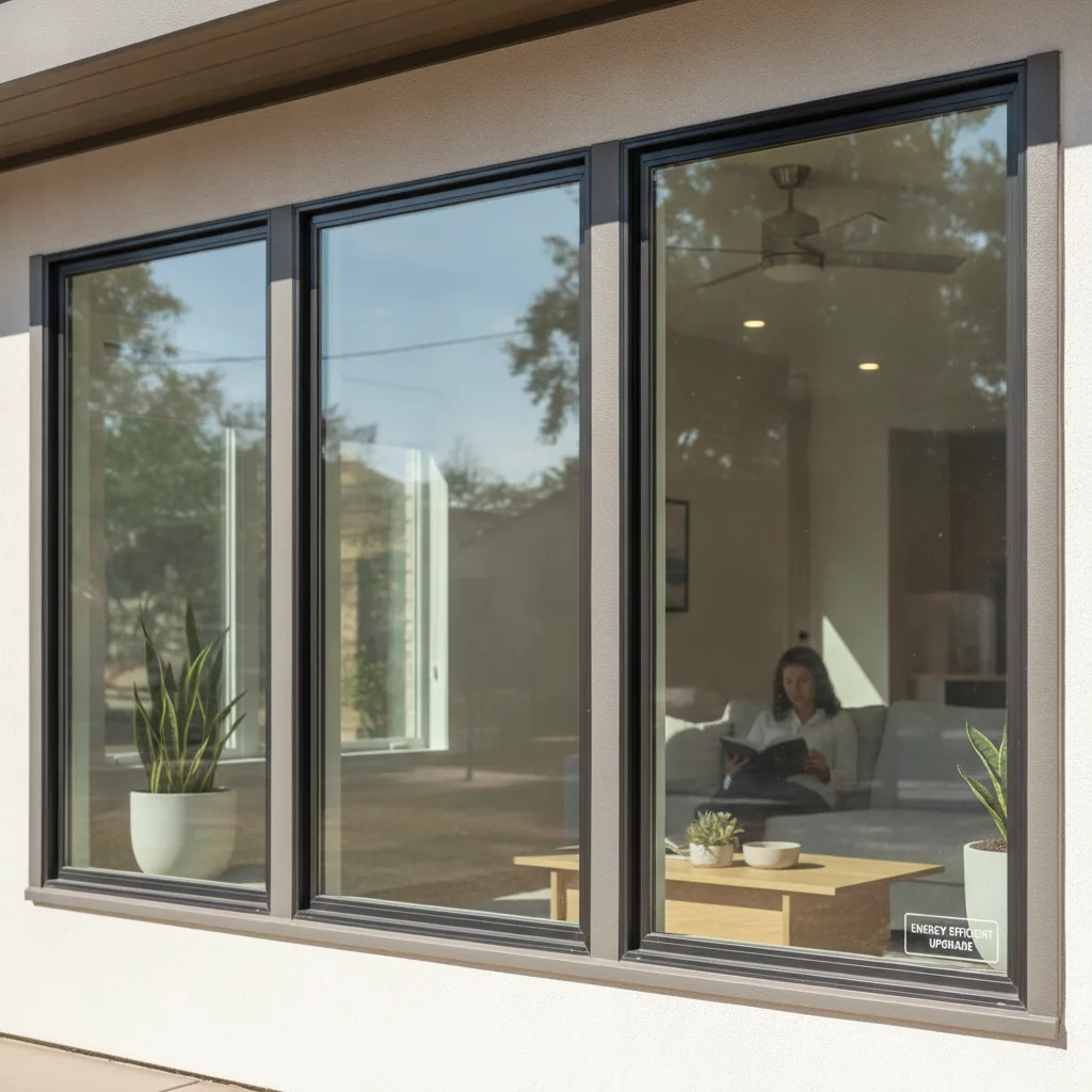 Energy-efficient home with modern windows