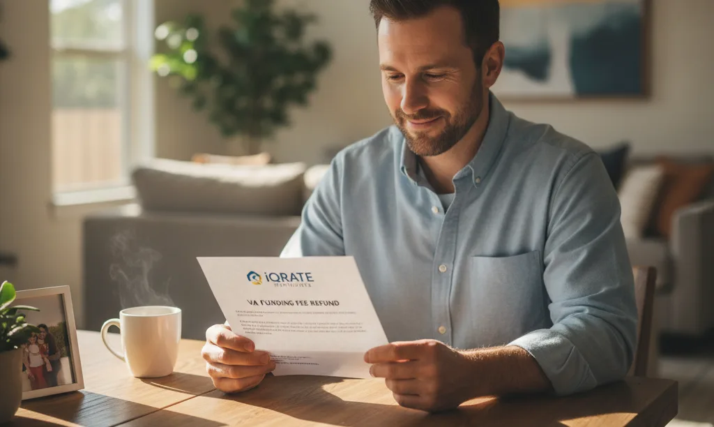 Texas veteran smiling at VA refund letter.
