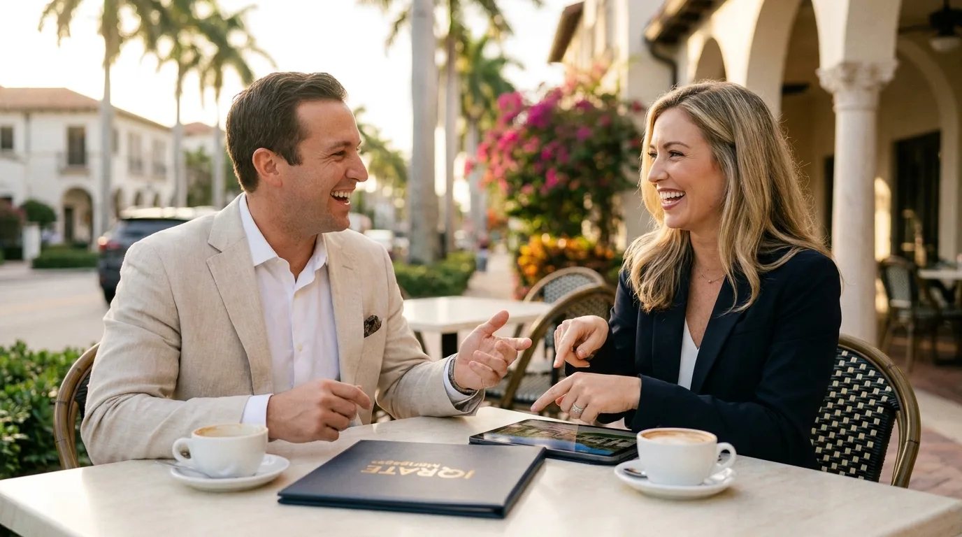 Real estate agent reviewing investment property documents