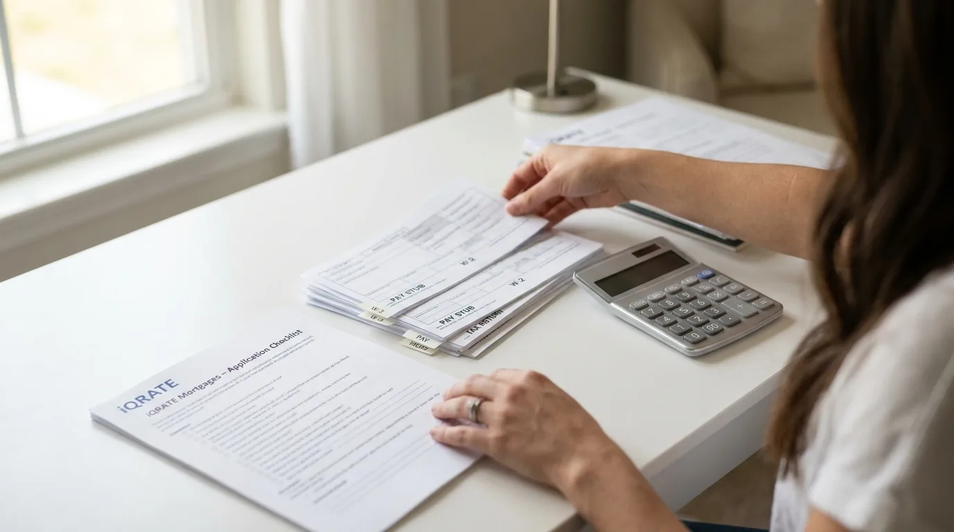 Organizing documents for a mortgage application.