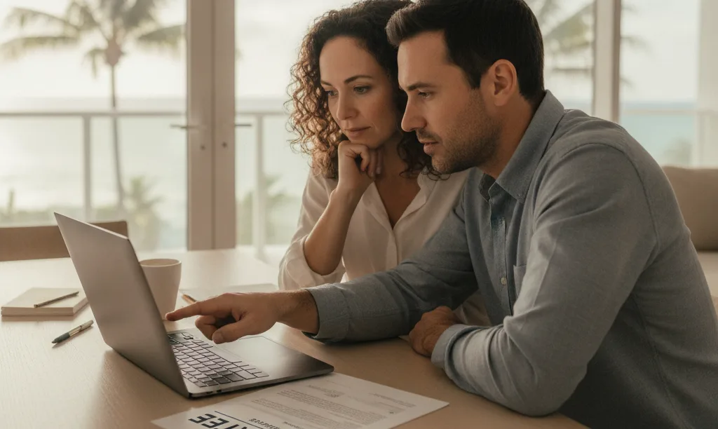 A couple discusses Florida mortgage options with iQRATE.
