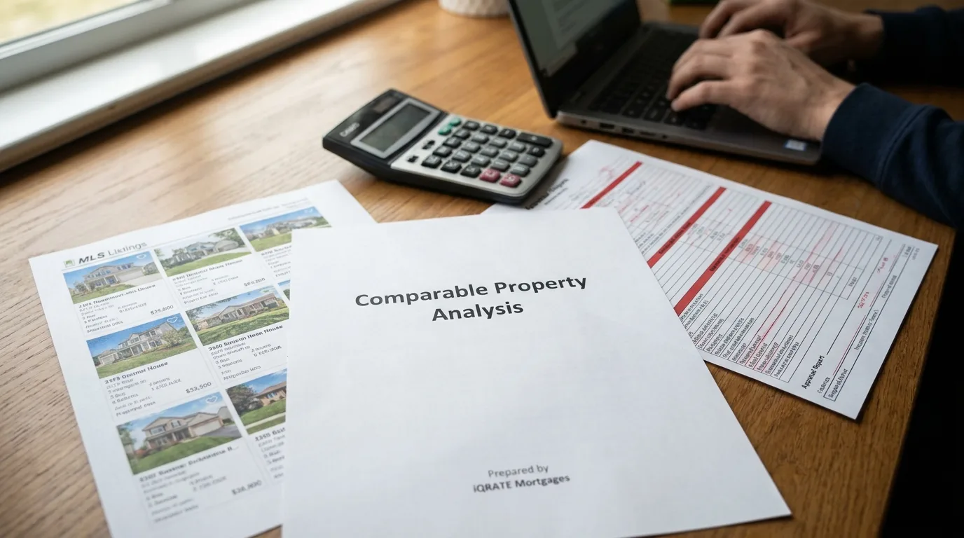 Person reviewing appraisal documents to prepare a reconsideration of value.