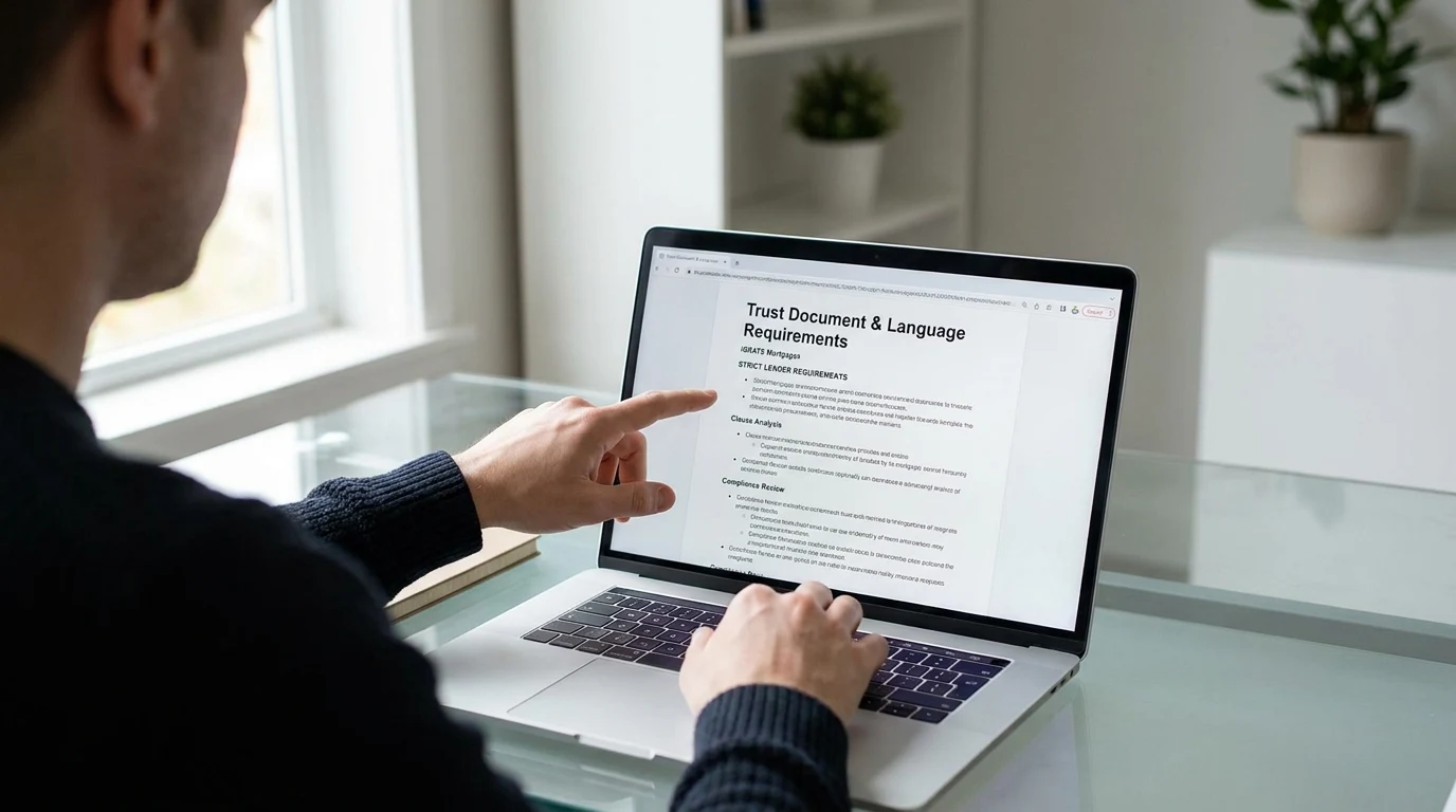 Reviewing trust documents for a mortgage application