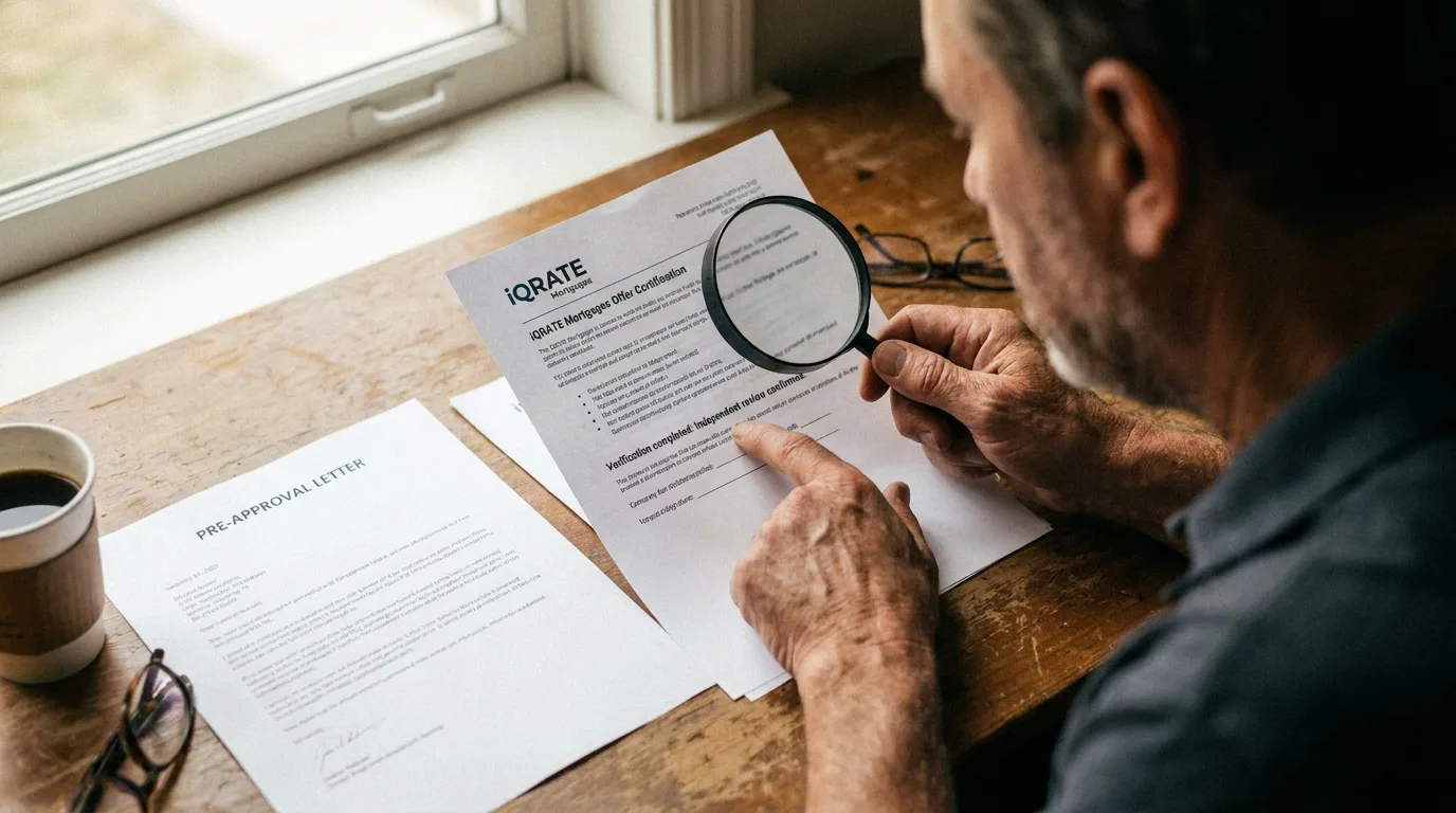 A close-up of a loan approval document being reviewed