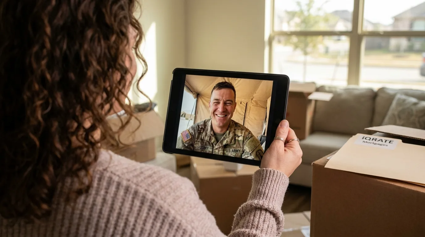 Military spouse reviewing Power of Attorney documents for a VA loan in Texas.