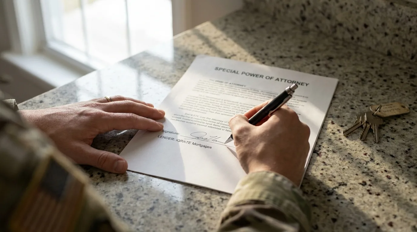 Diagram showing which VA loan documents are signed by the service member versus the spouse.