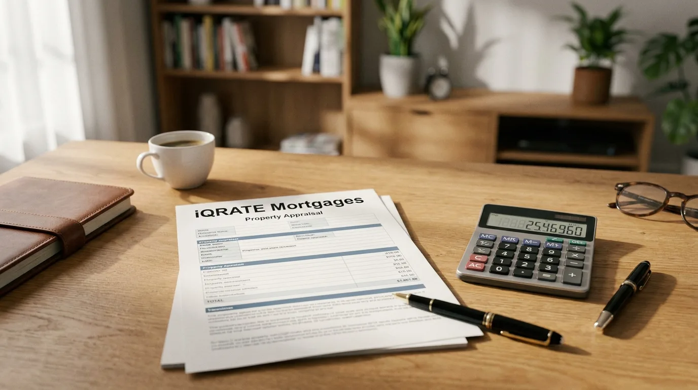 An appraisal document and calculator, illustrating the DSCR loan process.
