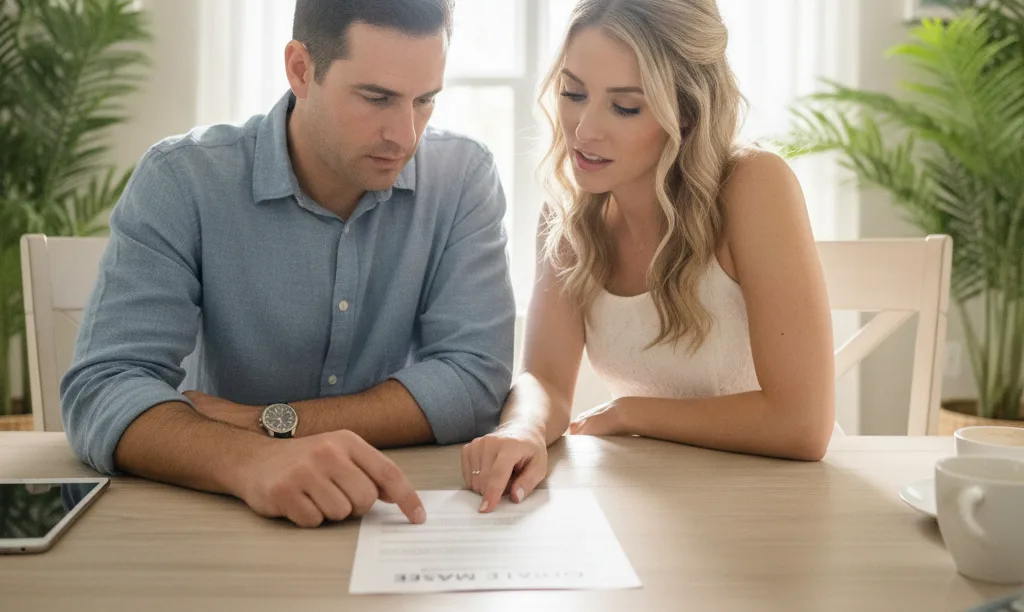 Couple comparing DPA loan options in Florida.