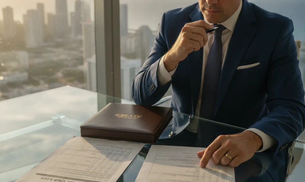 Investor analyzing Florida loan options with iQRATE Mortgages.